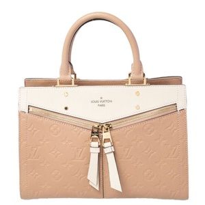 Louis Vuitton PM Sully Monogram Empreinte Papyrus Creme Leather Bag
